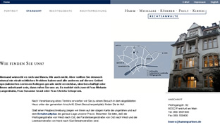 Webseite - Rechtsanwaltskanzlei Prof. Dr. Hamm und Partner